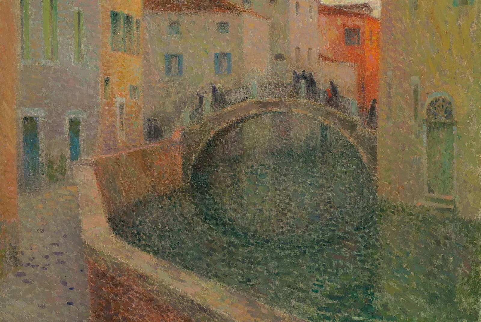 Het kleine kanaal, grijze avond, Venetië – Henri Le Sidaner
