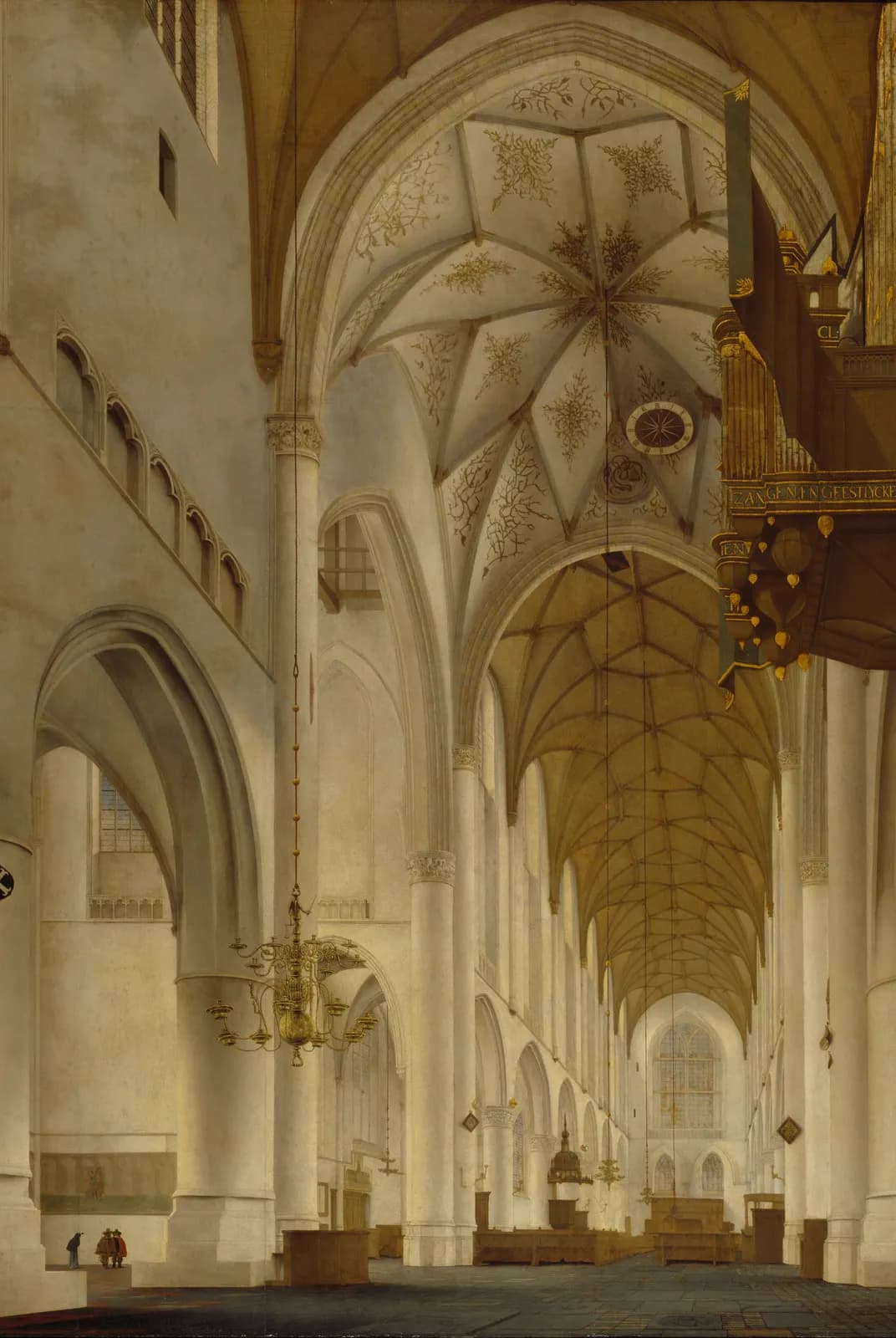 Het middenschip van de Grote of Sint-Bavokerk te Haarlem – Pieter Saenredam