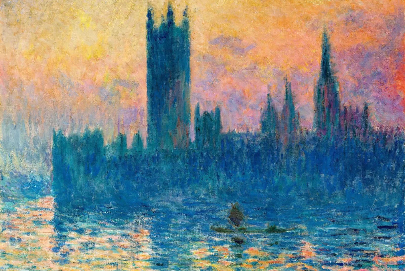 Het parlement van Londen, zonsondergang (1903) – Claude Monet