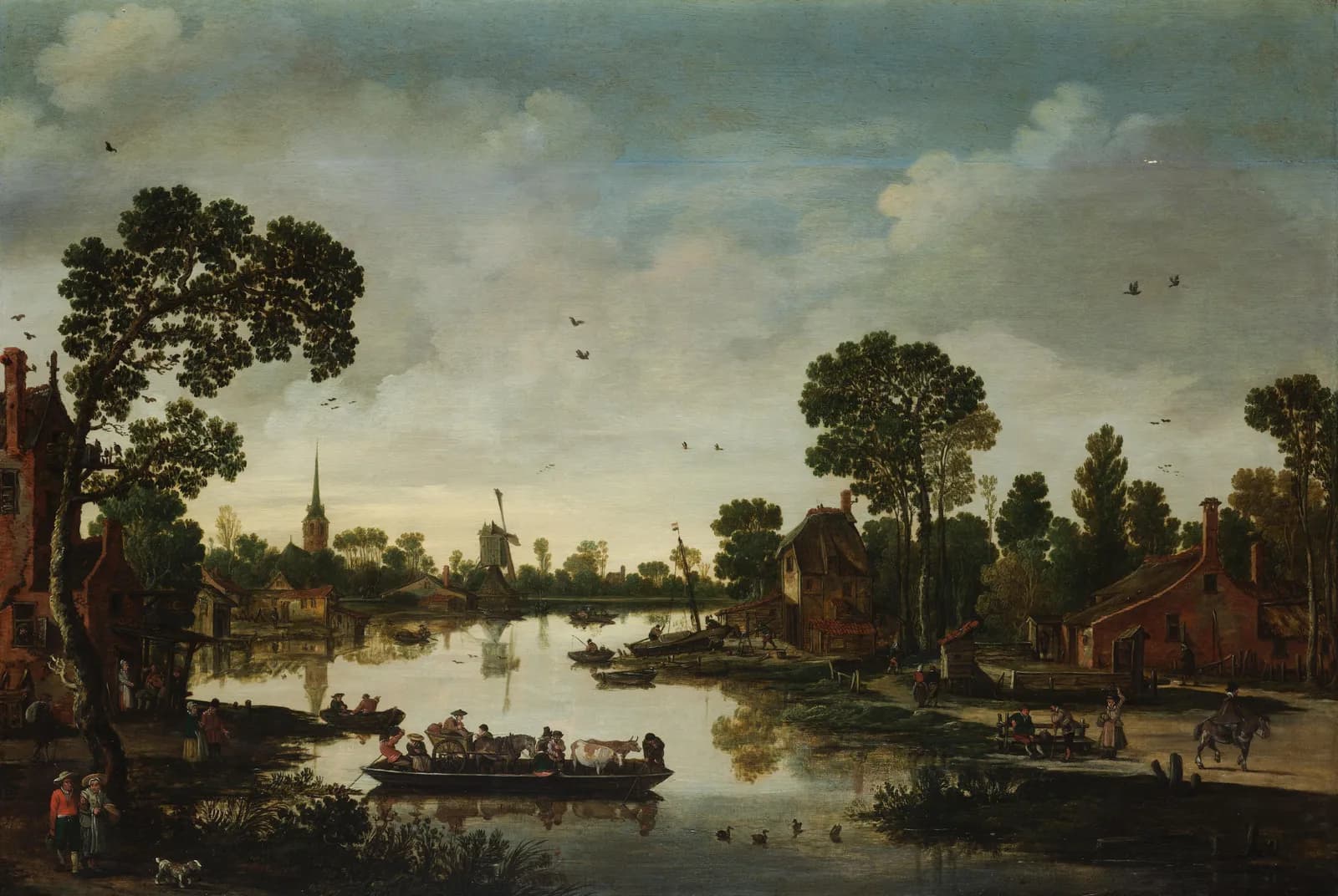 Het pontveer – Esaias van de Velde