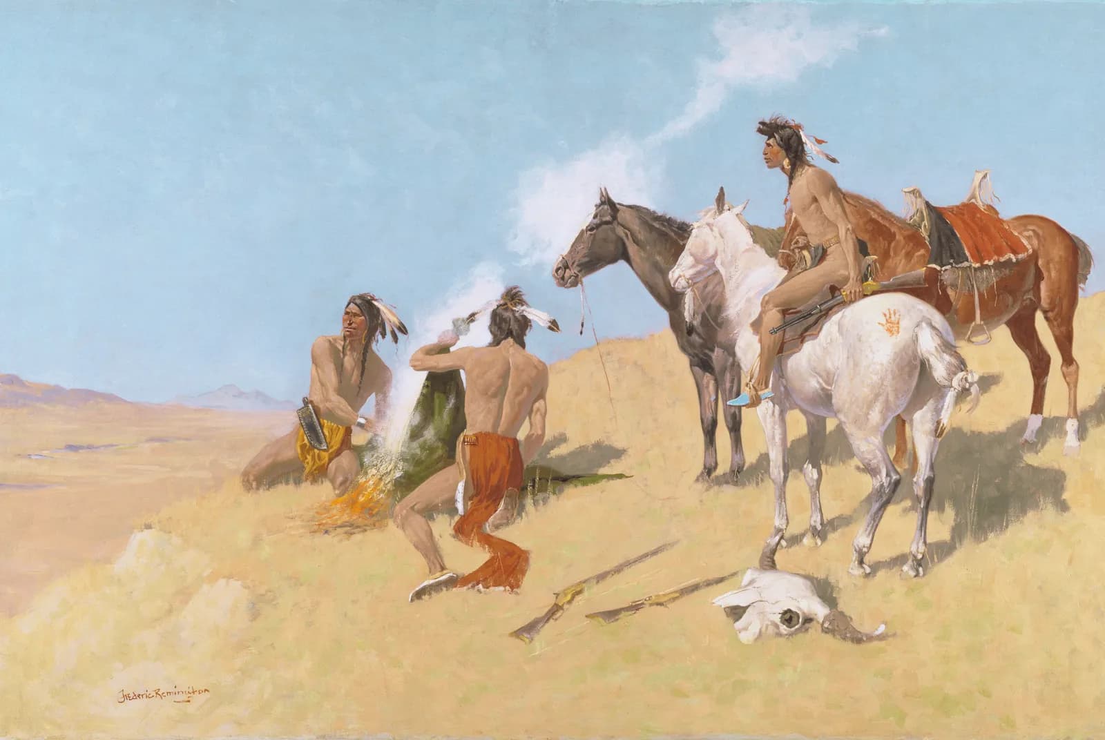 Het rooksignaal – Frederic Remington