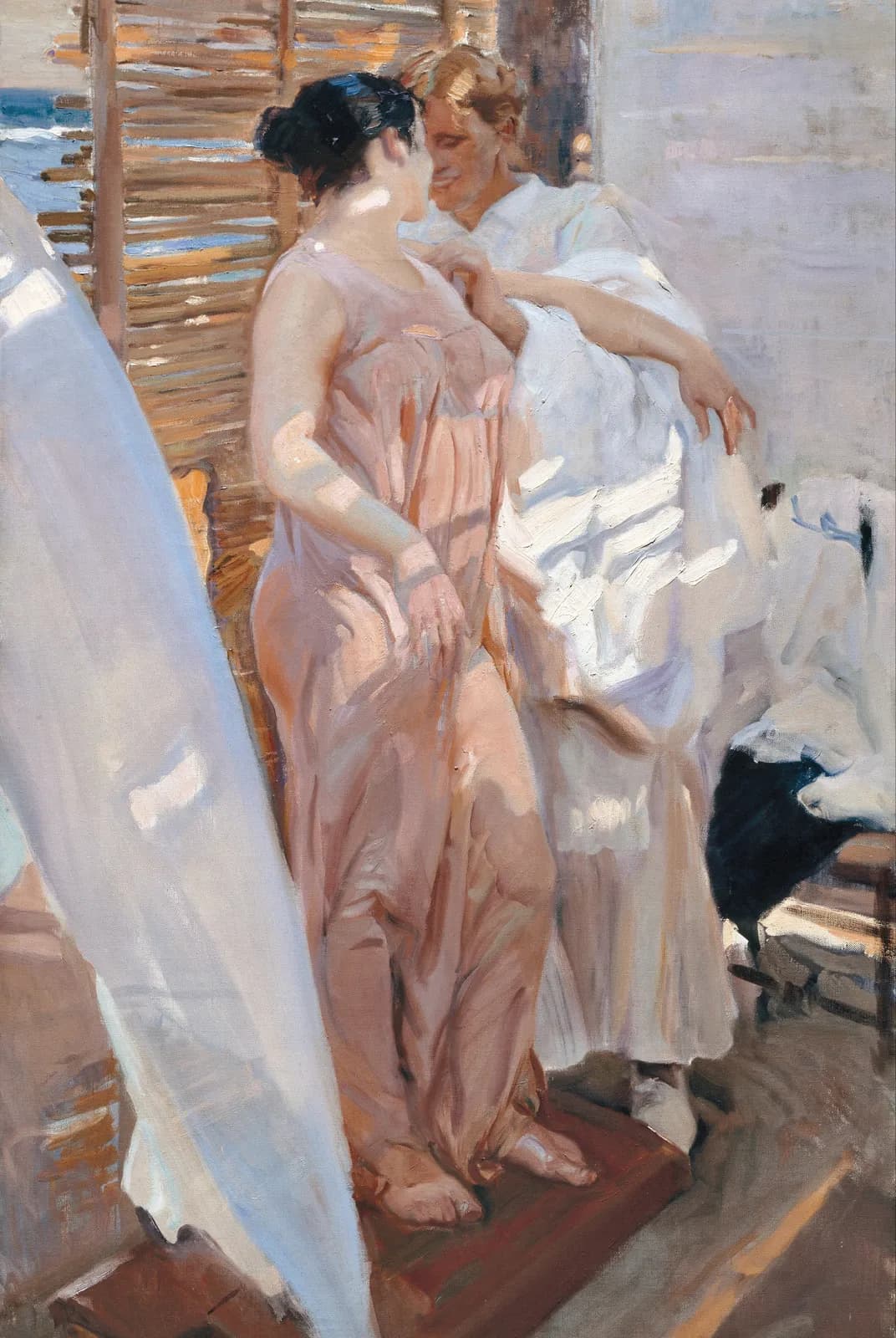 Het roze gewaad, na het bad – Joaquín Sorolla