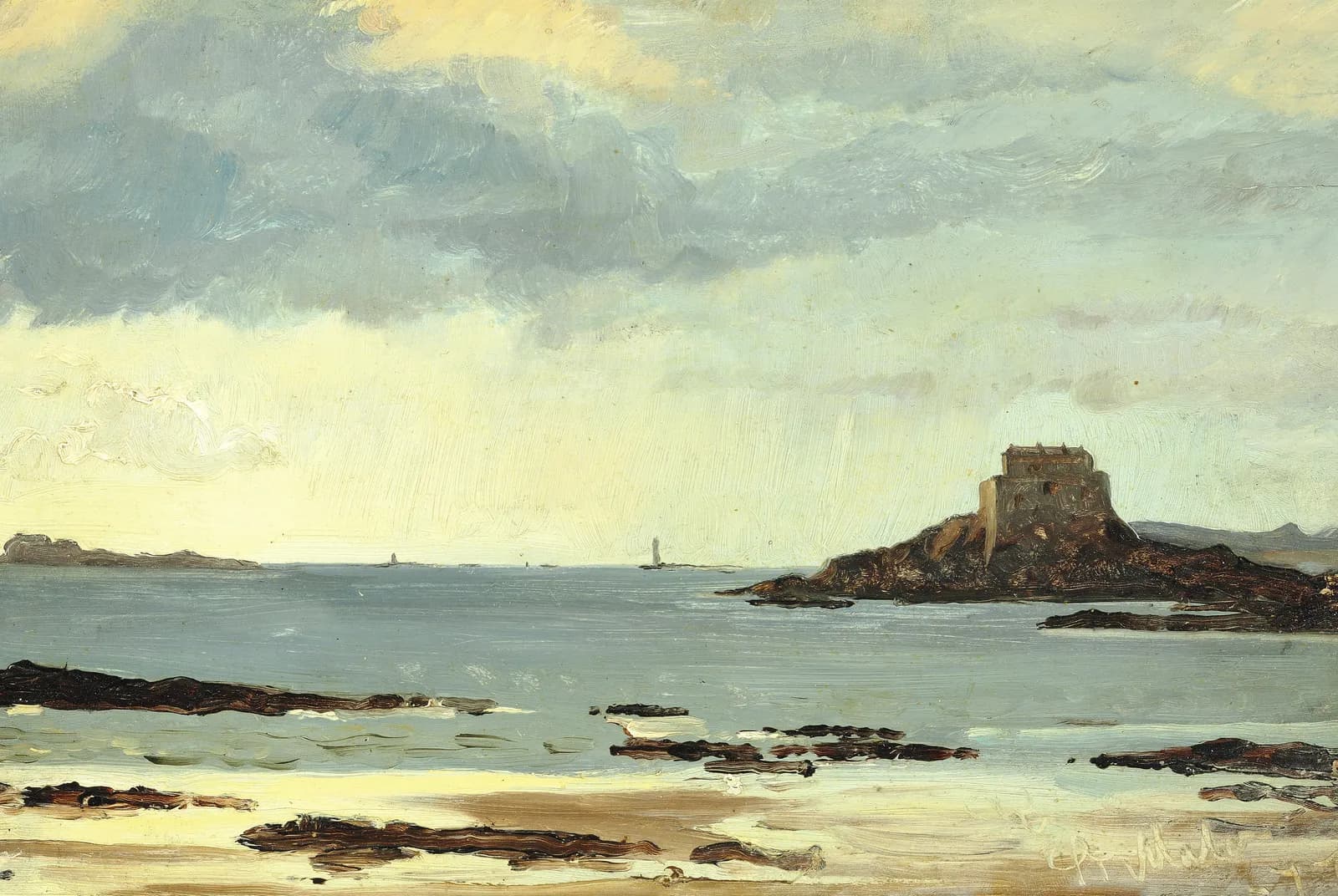Het strand op een grijze dag bij Saint-Malo – Peder Severin Krøyer