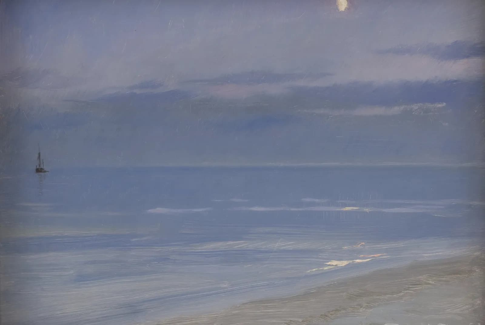 Het strand van Skagen in maanlicht – Peder Severin Krøyer