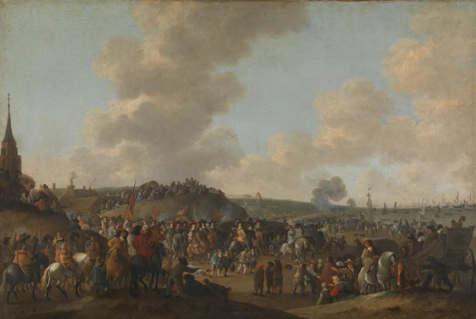 Het vertrek van Karel II van Engeland uit Scheveningen, 2 juni 1660 – Hendrik de Meyer (ca.1610-na 1689)