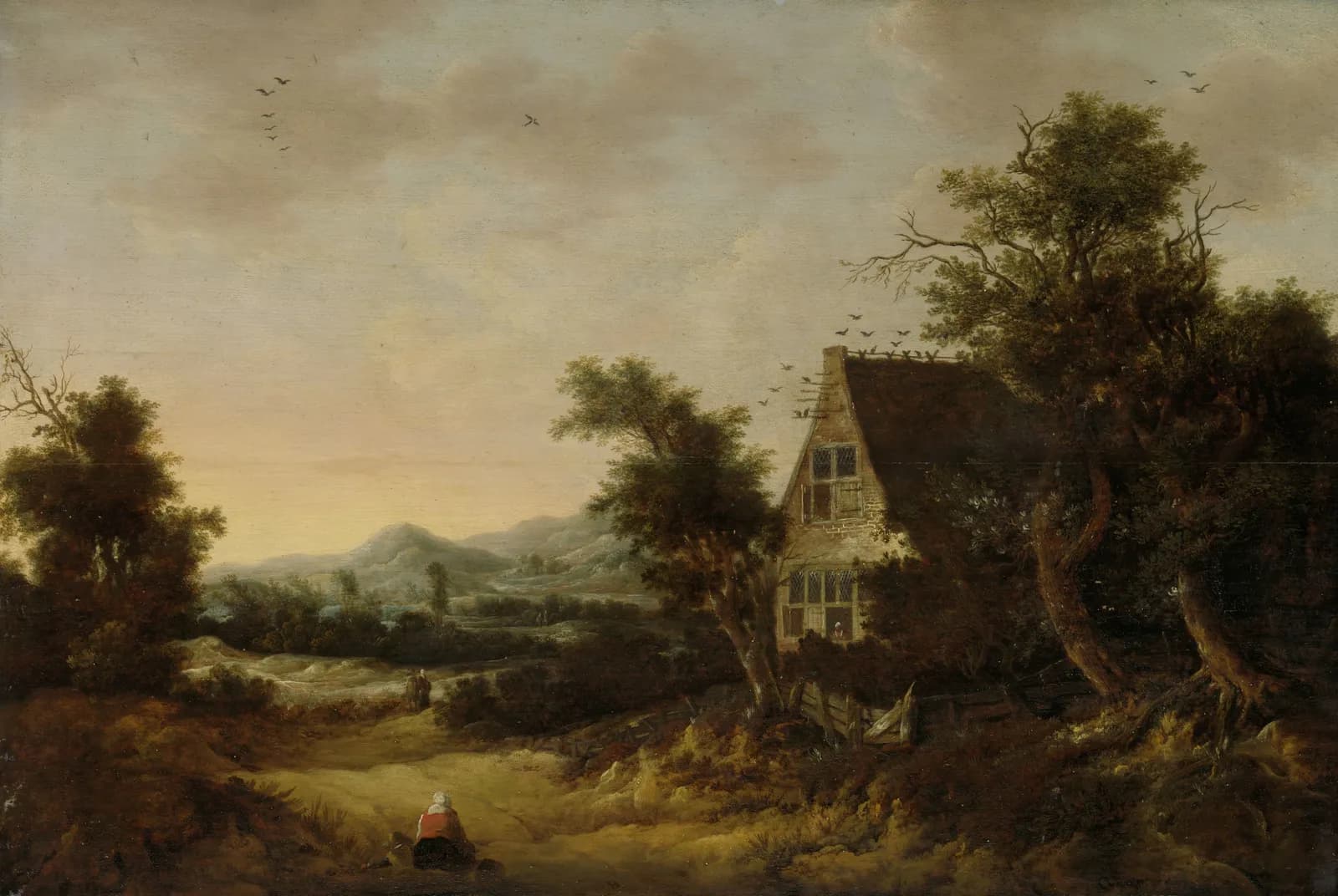 Heuvelachtig landschap met boerenhuisje – Cornelis van Zwieten