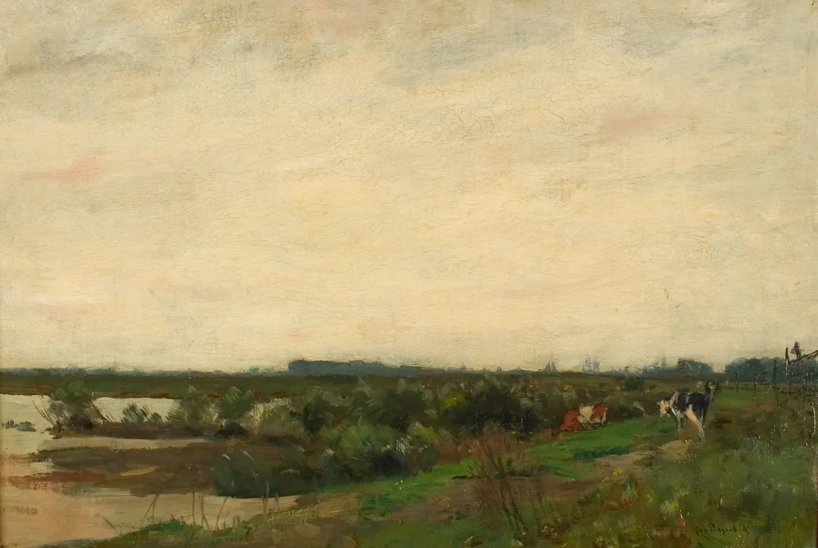 Hollands polderlandschap met vee – Geo Poggenbeek