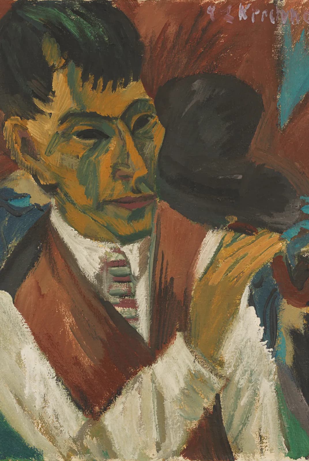 Hoofd met pijp – Ernst Ludwig Kirchner