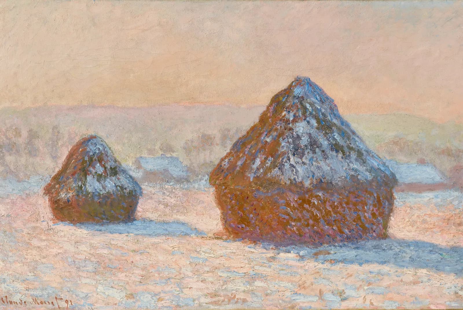 Hooiberg: ochtendsneeuw – Claude Monet