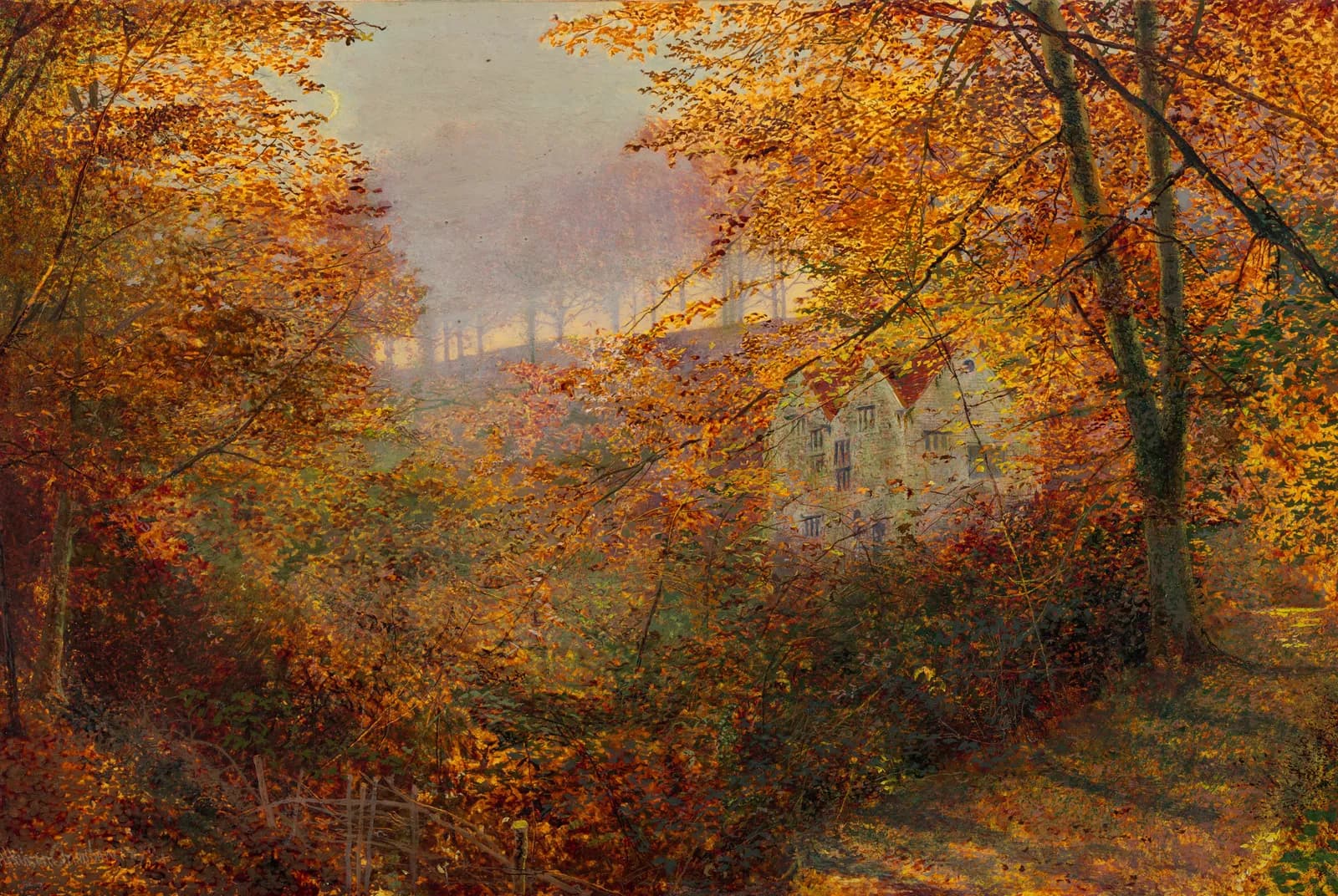 Huis op een open plek – John Atkinson Grimshaw
