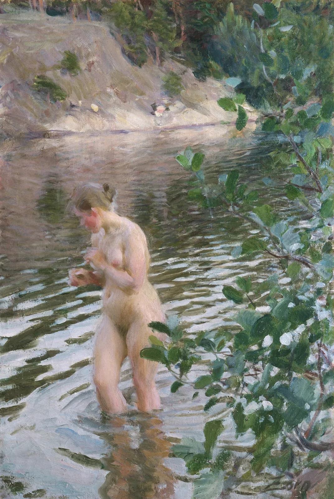 Huiverend bij het water – Anders Zorn