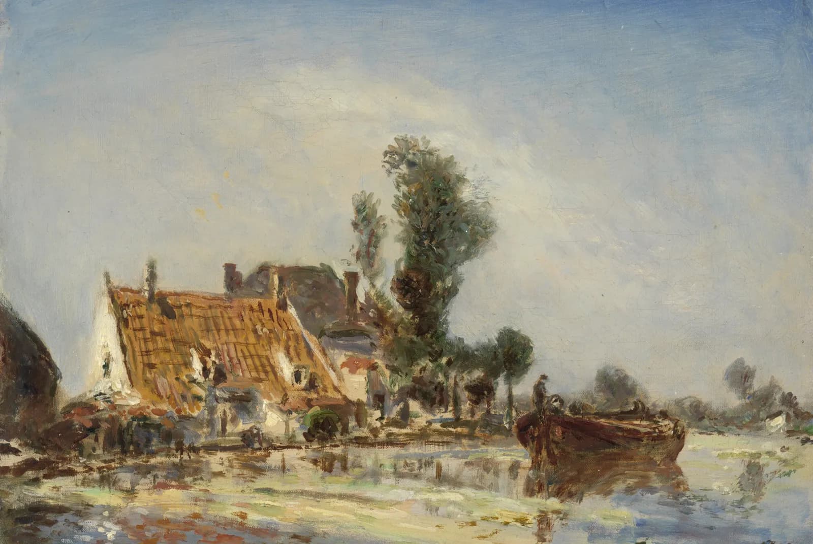 Huizen aan een vaart bij Crooswijk – Johan Barthold Jongkind