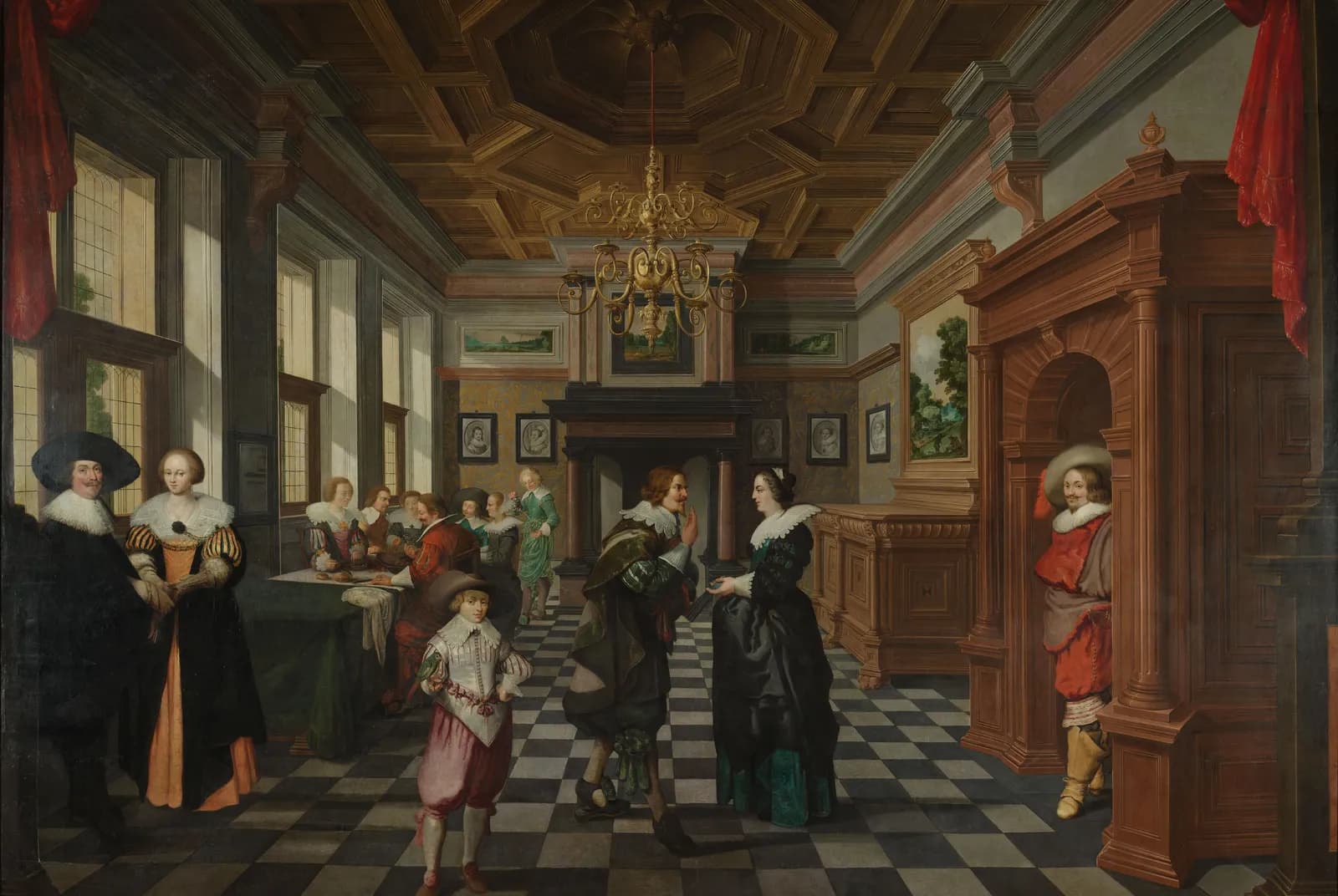 Interieur, deel van een decoratieve reeks – Dirck van Delen
