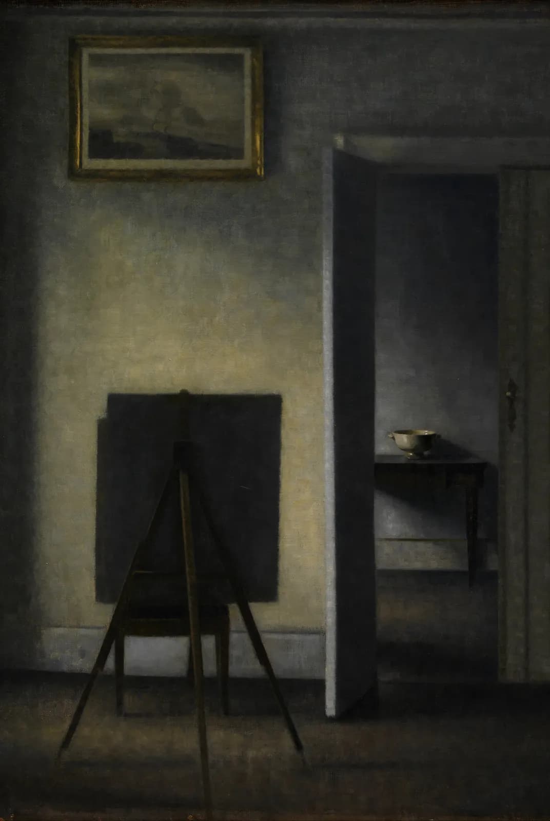 Interieur met de schildersezel – Vilhelm Hammershøi