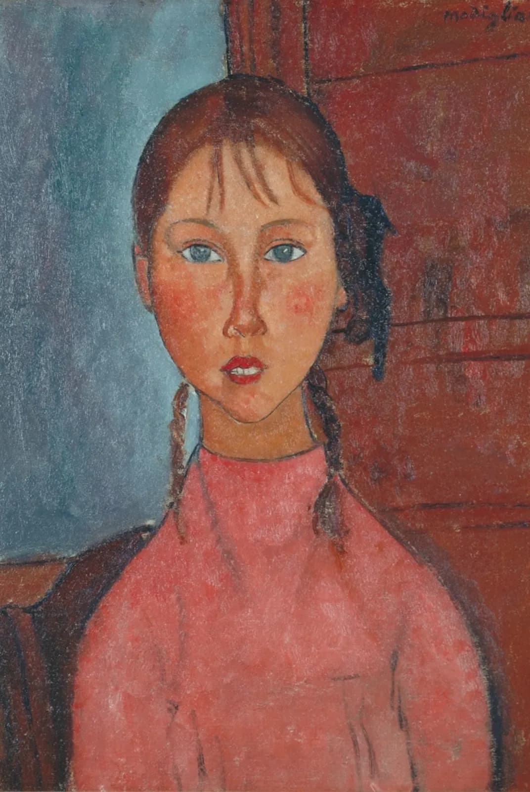 Italiaans meisje met vlechten – Amedeo Modigliani