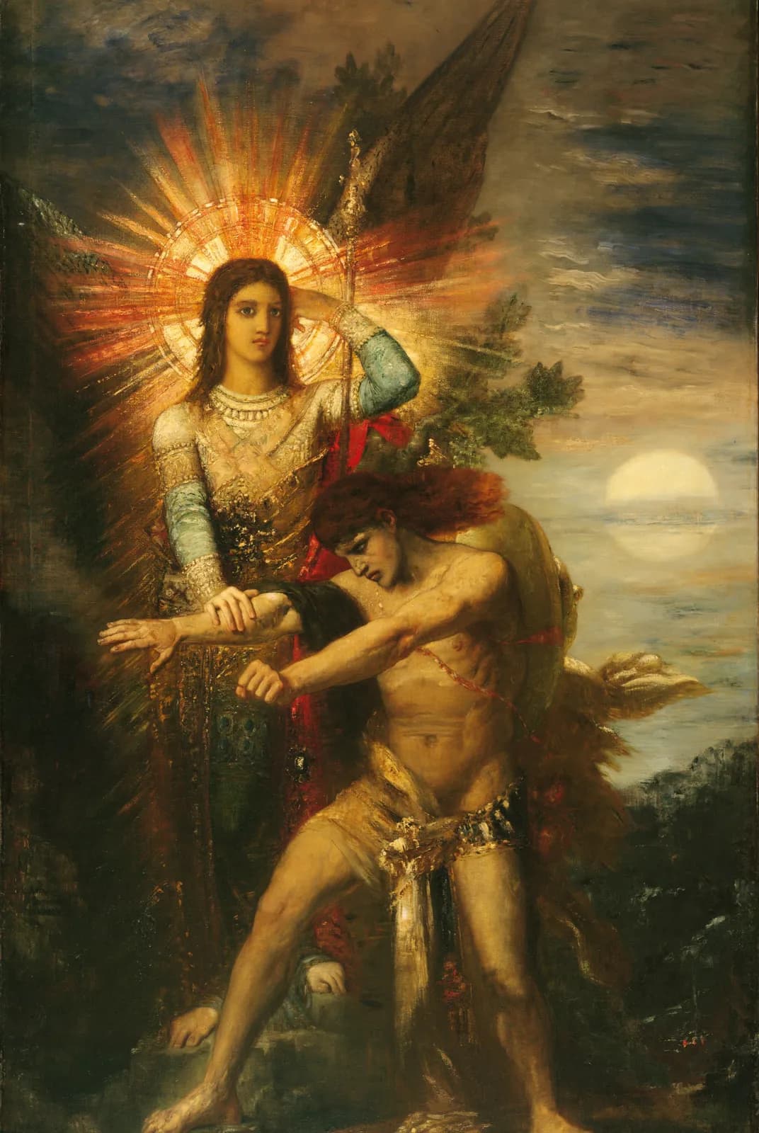 Jacob en de engel – Gustave Moreau