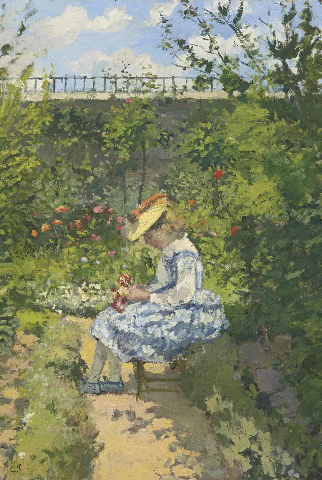 Minette in de tuin, Pontoise – Camille Pissarro