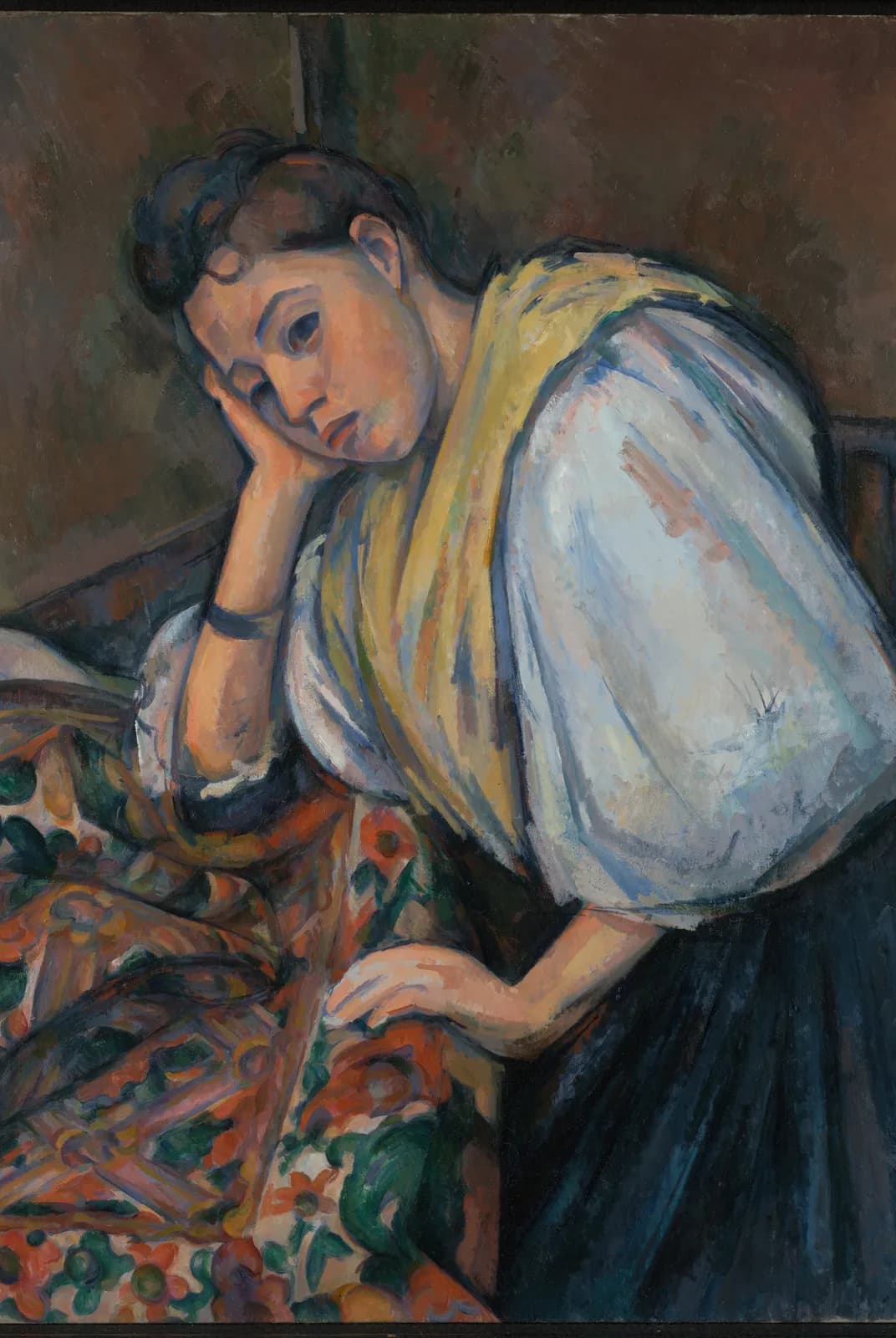 Jonge Italiaanse vrouw aan een tafel – Paul Cézanne