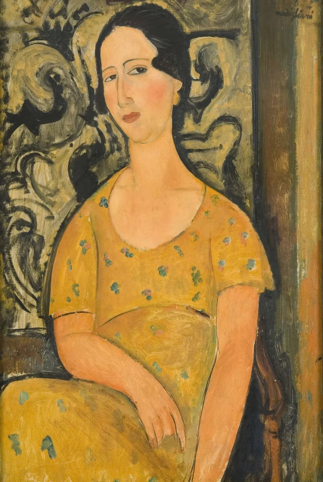 Jonge vrouw in een gele jurk, Renée Modot – Amedeo Modigliani