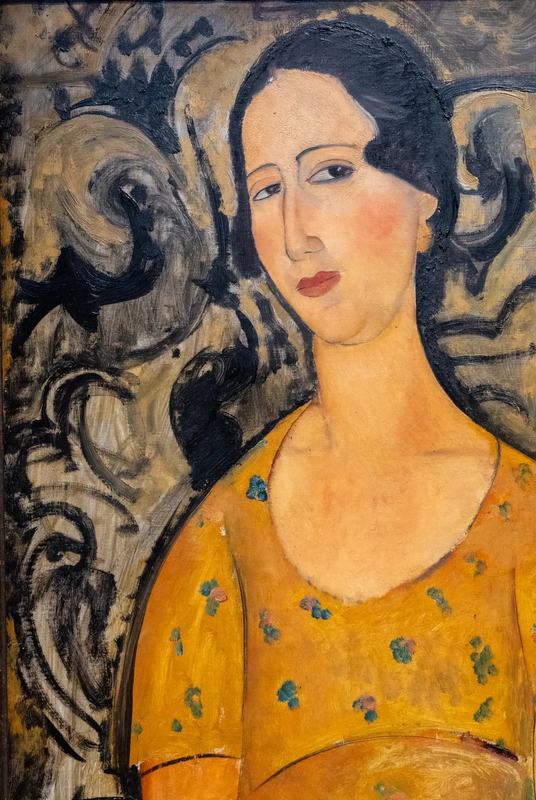 Jonge vrouw in gele jurk (Renée Modot) – Amedeo Modigliani