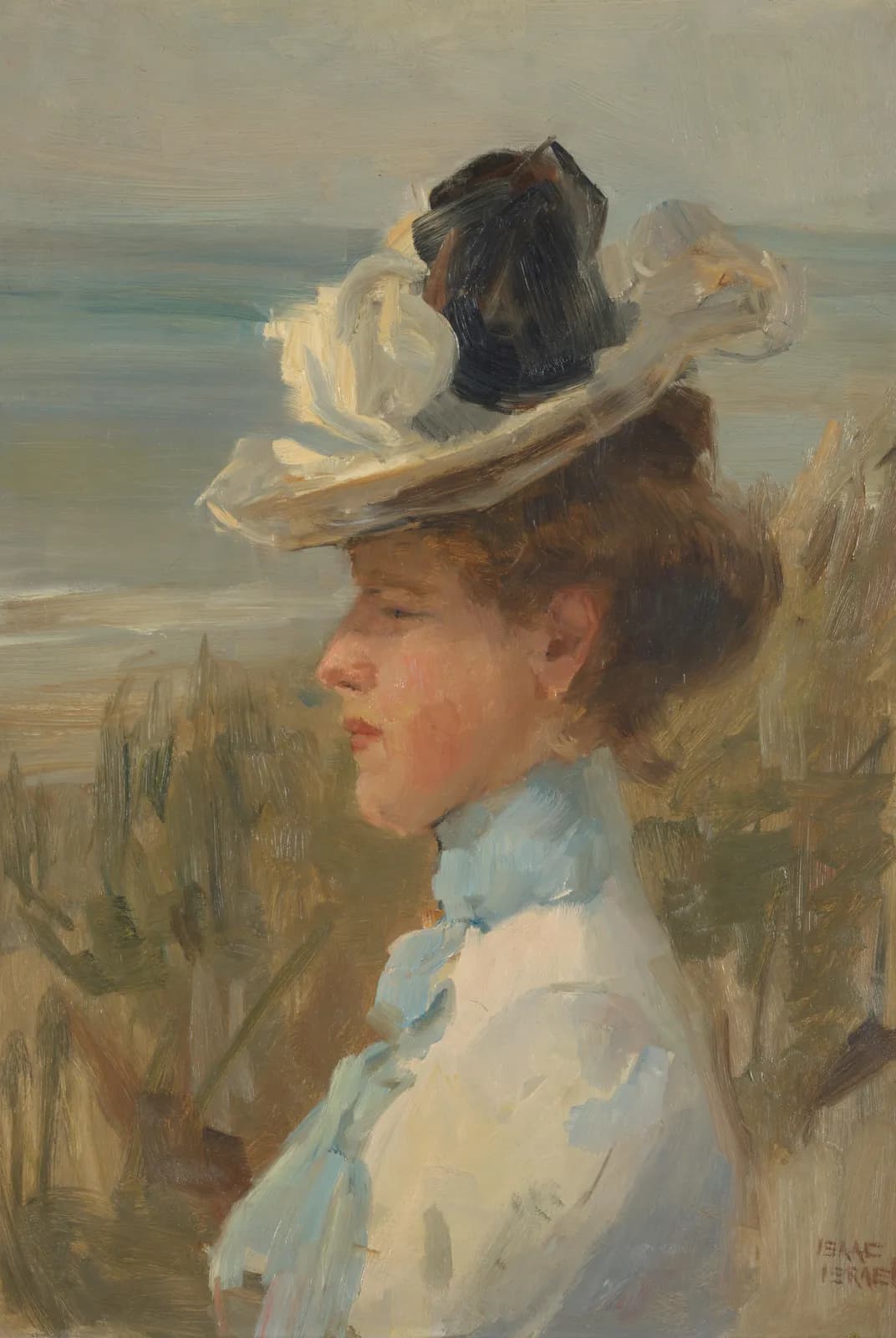 Jonge vrouw, kijkend naar de zee – Isaac Israels