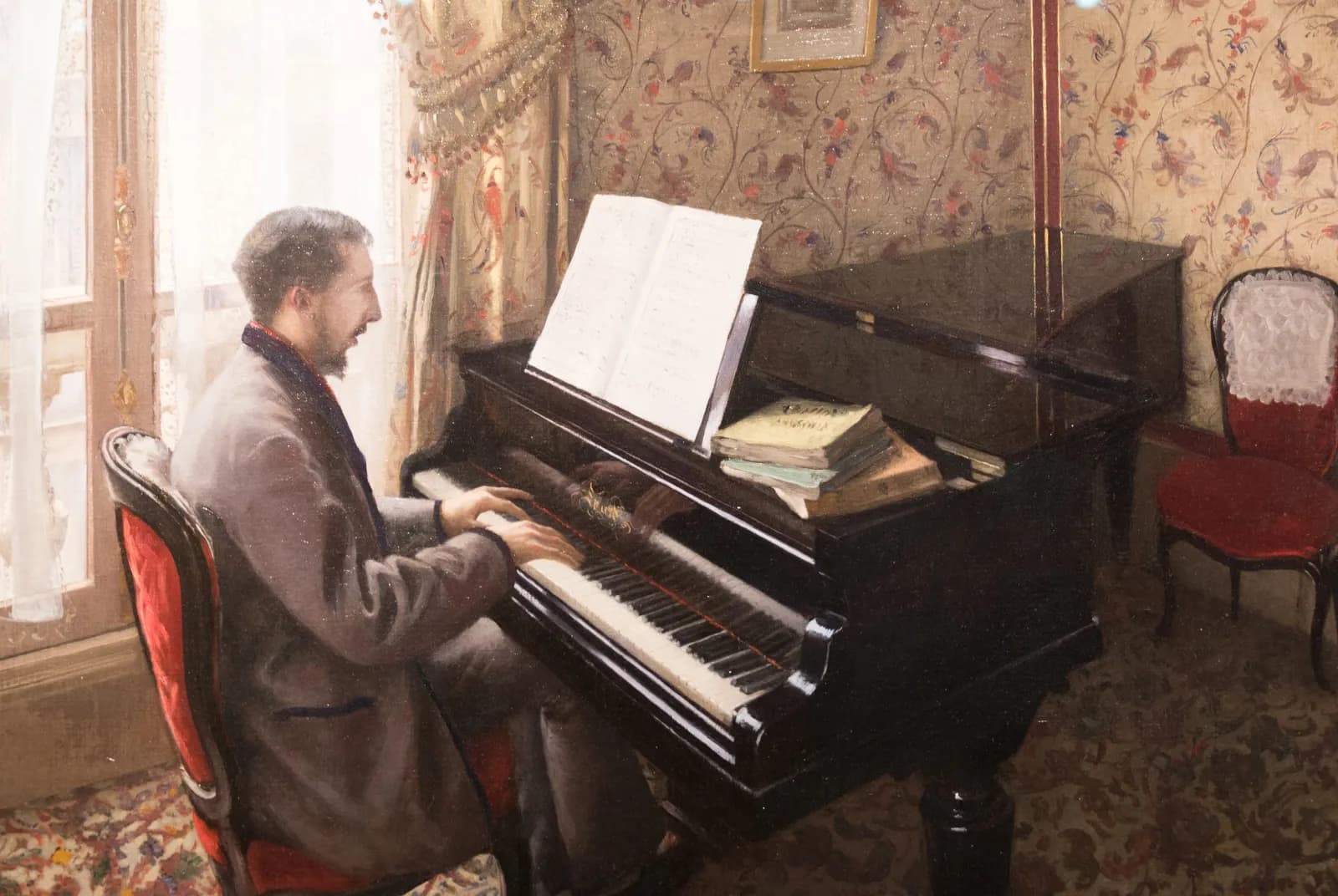 Jongeman aan de piano – Gustave Caillebotte
