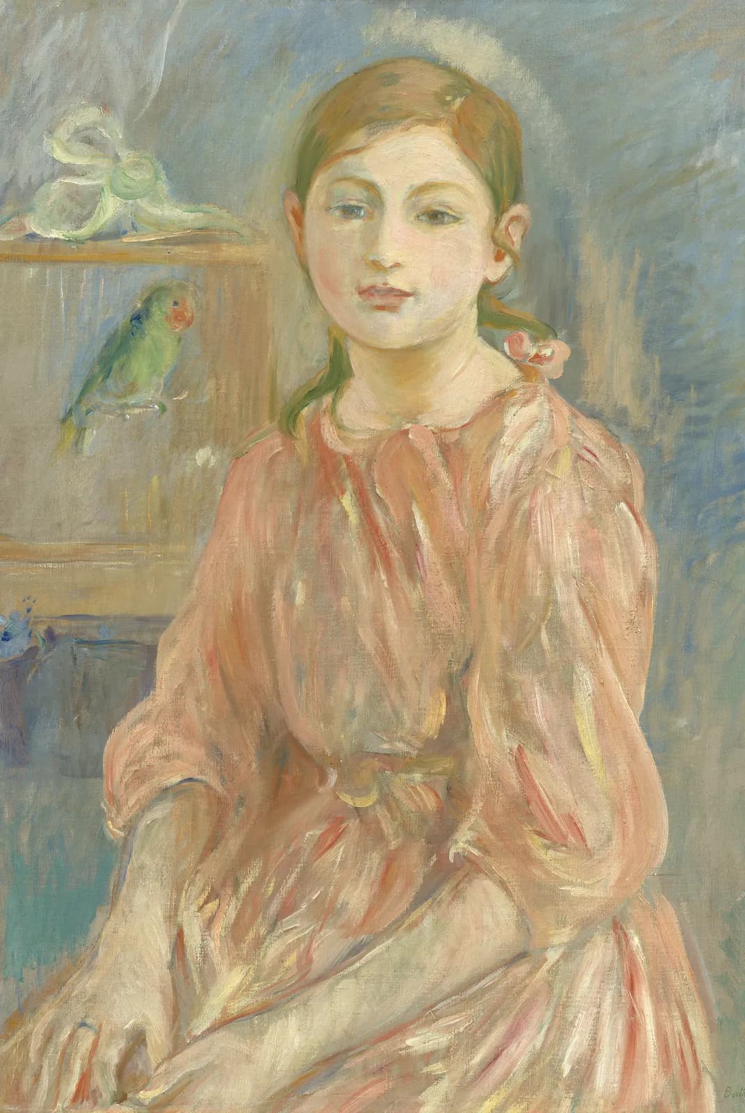 Julie Manet met de parkiet – Berthe Morisot