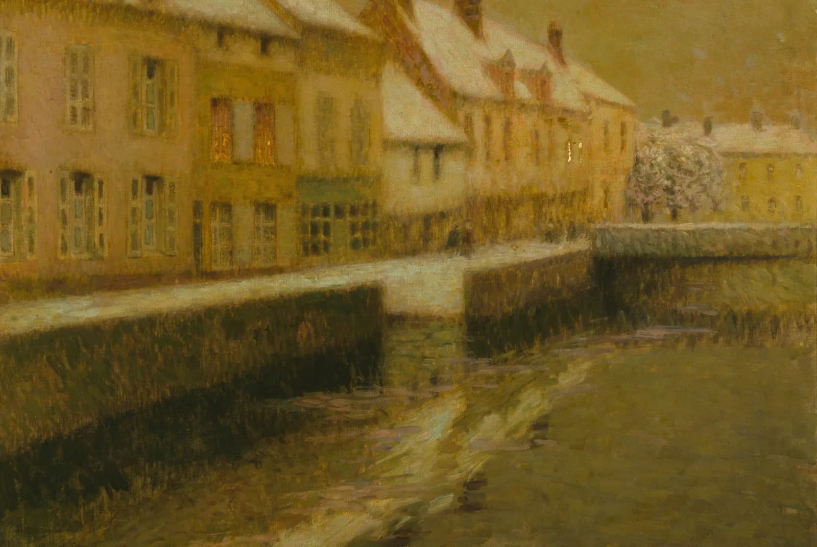 Kanaal in Brugge in de winter – Henri Le Sidaner