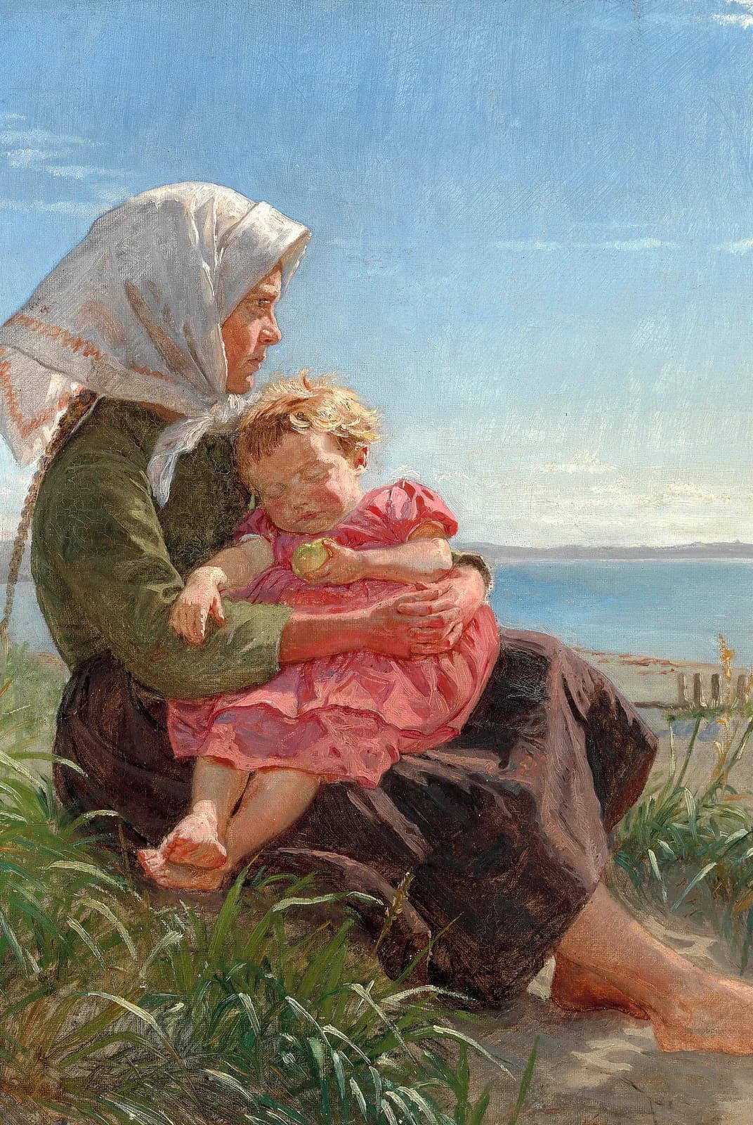 Klein meisje op blote voeten bij het strand van Hornbæk – Peder Severin Krøyer