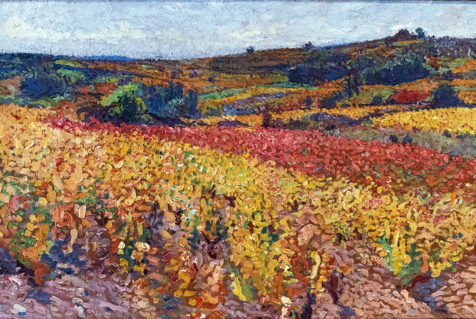 Kleurrijke wijngaard in de herfst – Henri Martin