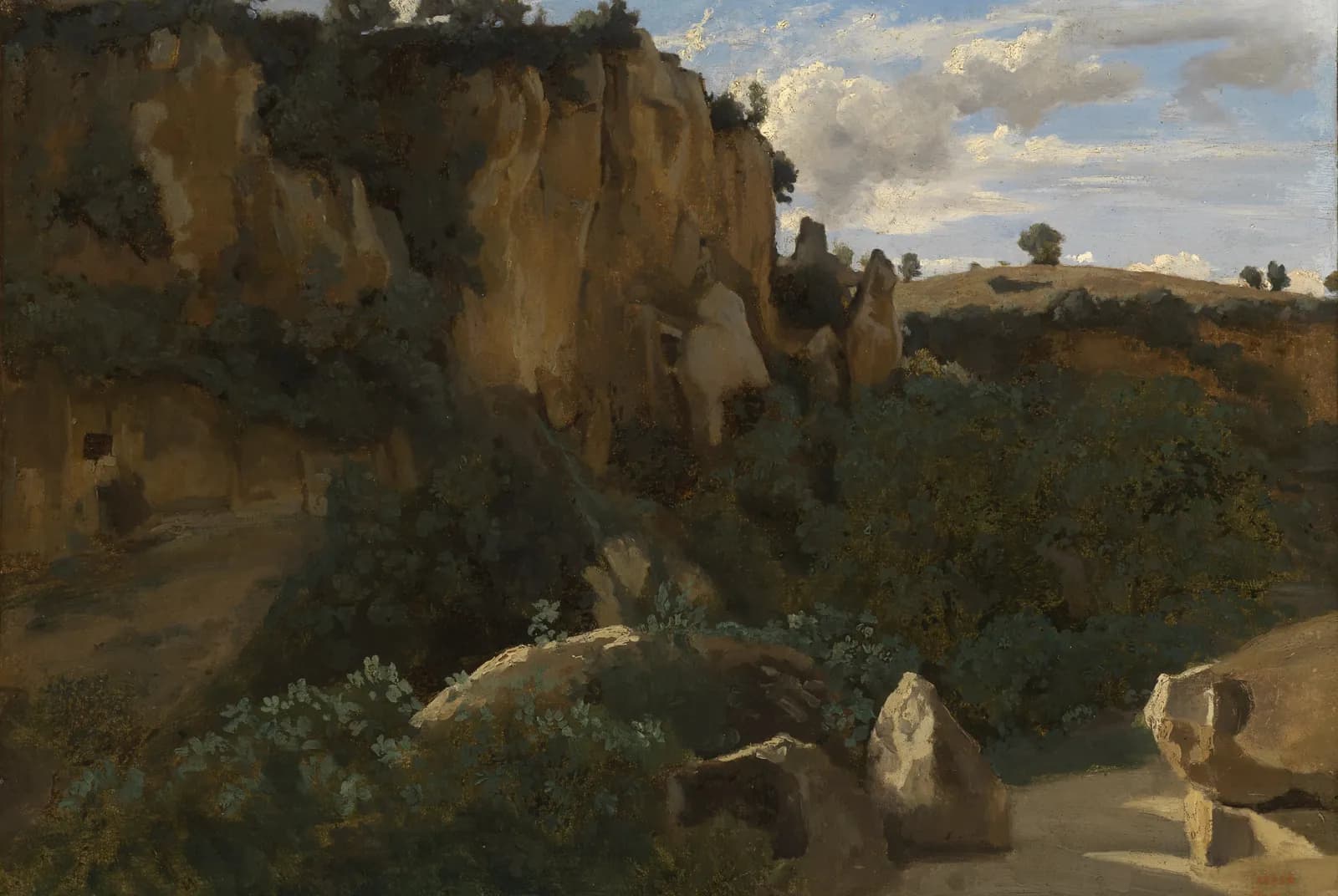 Kliflandschap onder wolken – Jean-Baptiste-Camille Corot