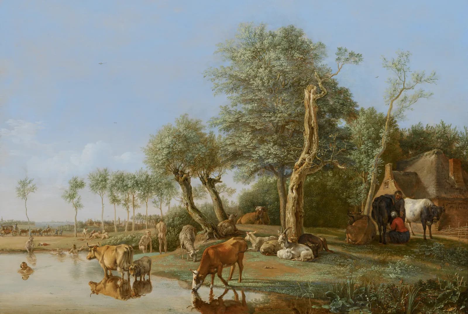 Koe weerspiegeld in het water – Paulus Potter