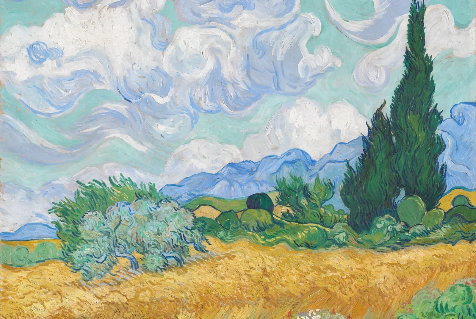 Korenveld met cipressen – Vincent van Gogh