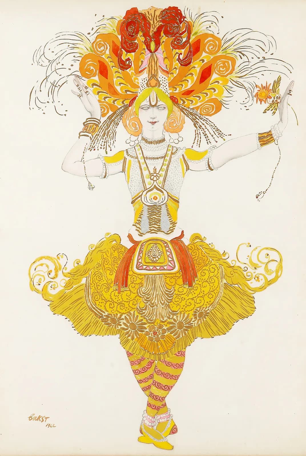Kostuumontwerp voor De Vuurvogel (Ballets Russes) – Léon Bakst