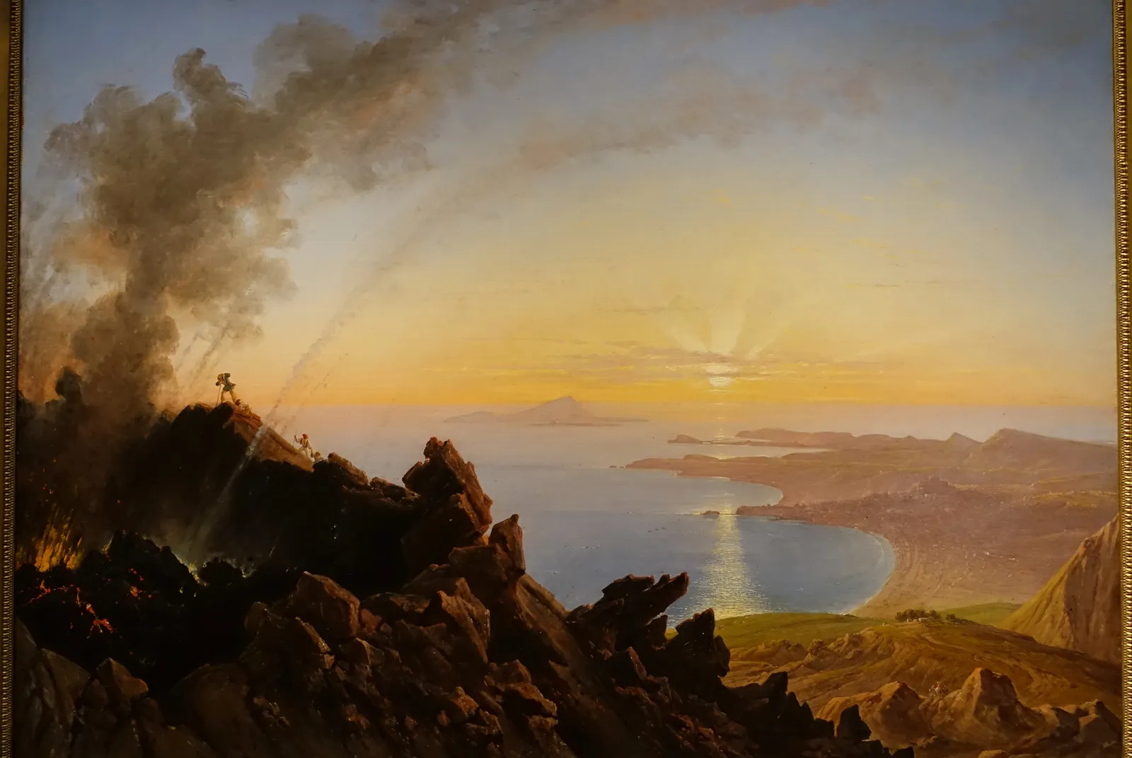 Krater van de Vesuvius bij zonsondergang over de Golf van Napels – Franz Ludwig Catel