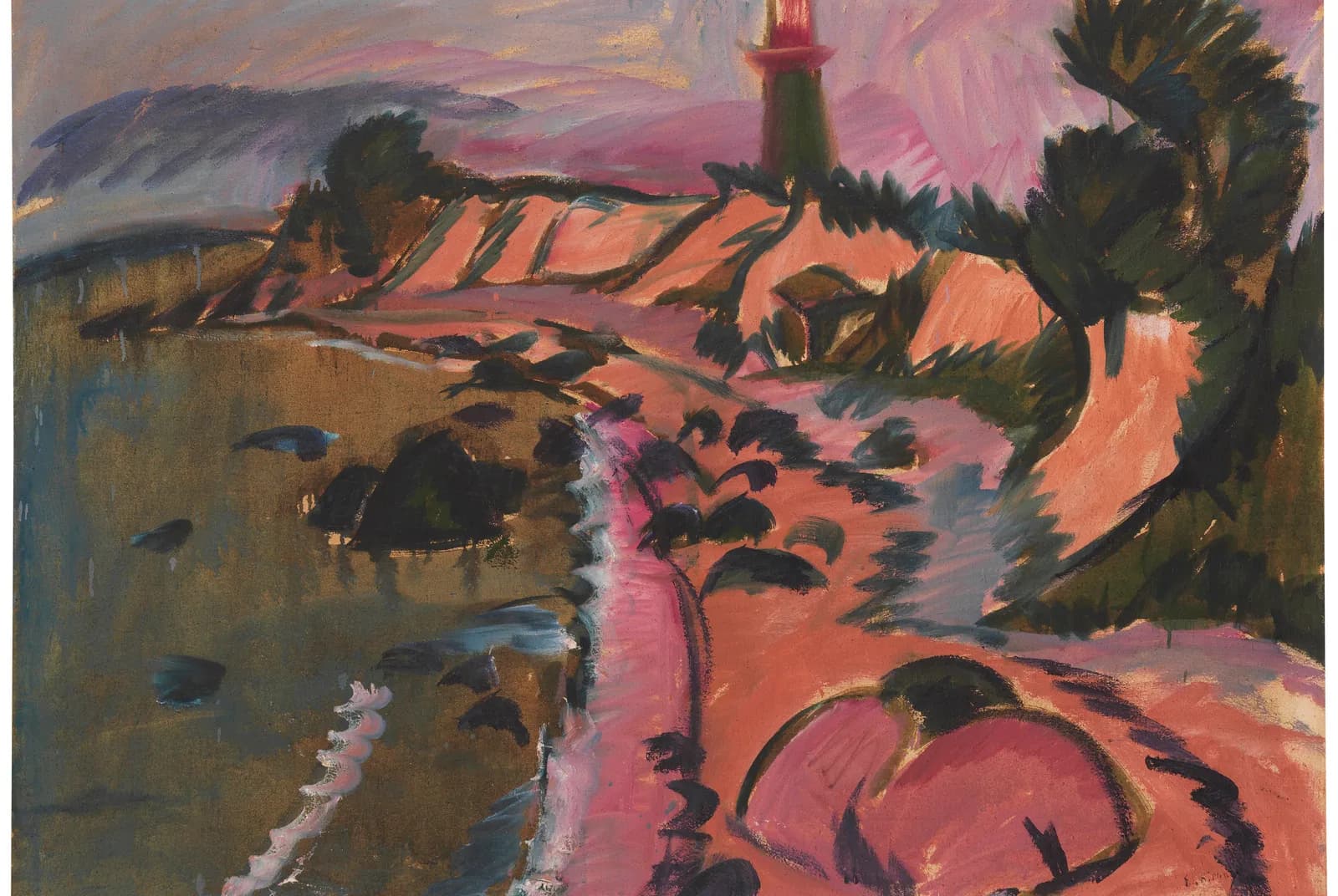 Kust van Fehmarn met vuurtoren – Ernst Ludwig Kirchner
