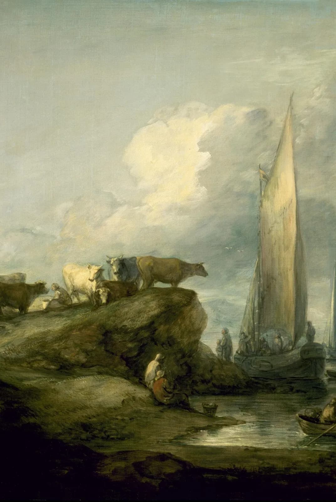 Kustlandschap met schepen en vee – Thomas Gainsborough