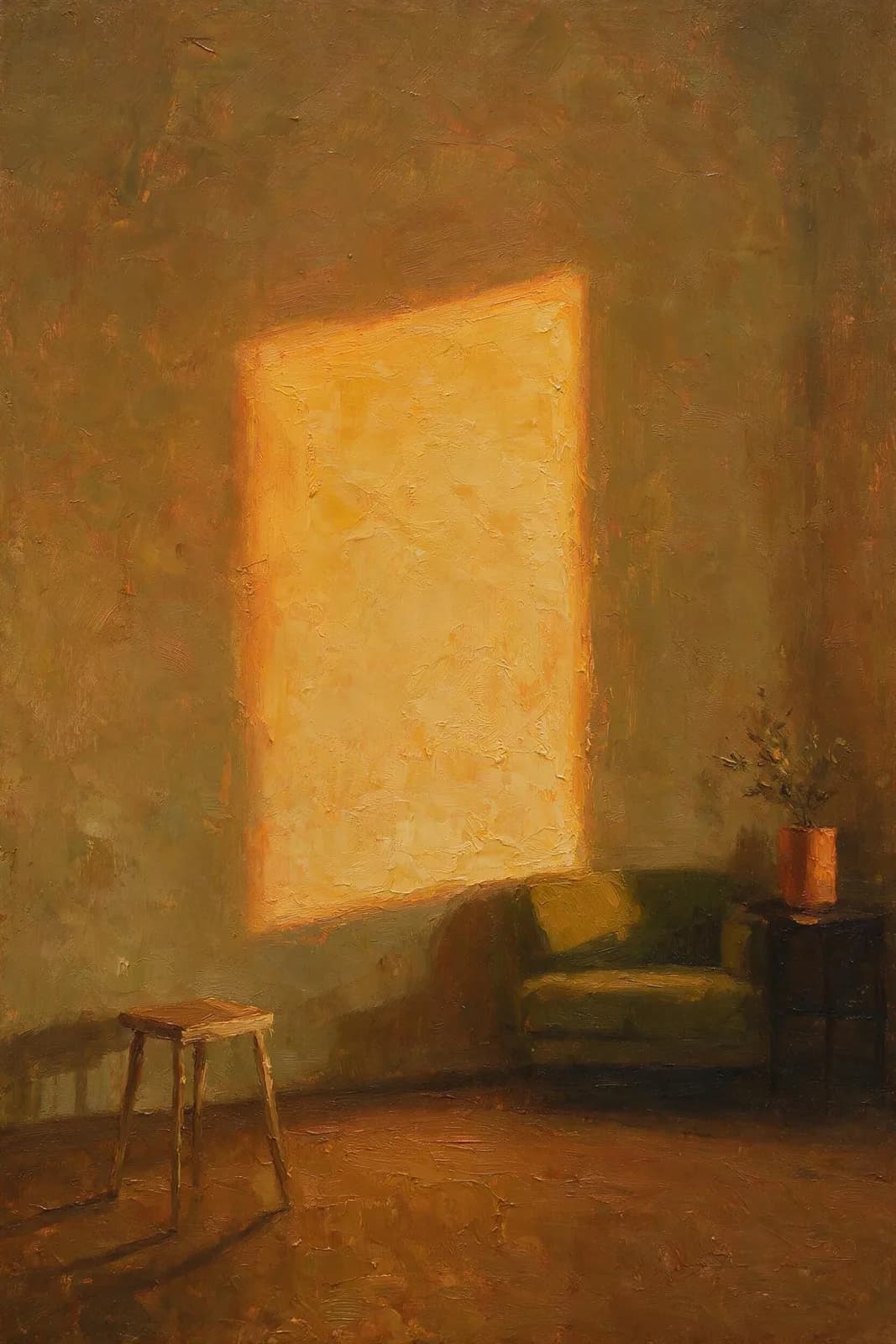 Laatste licht op de muur