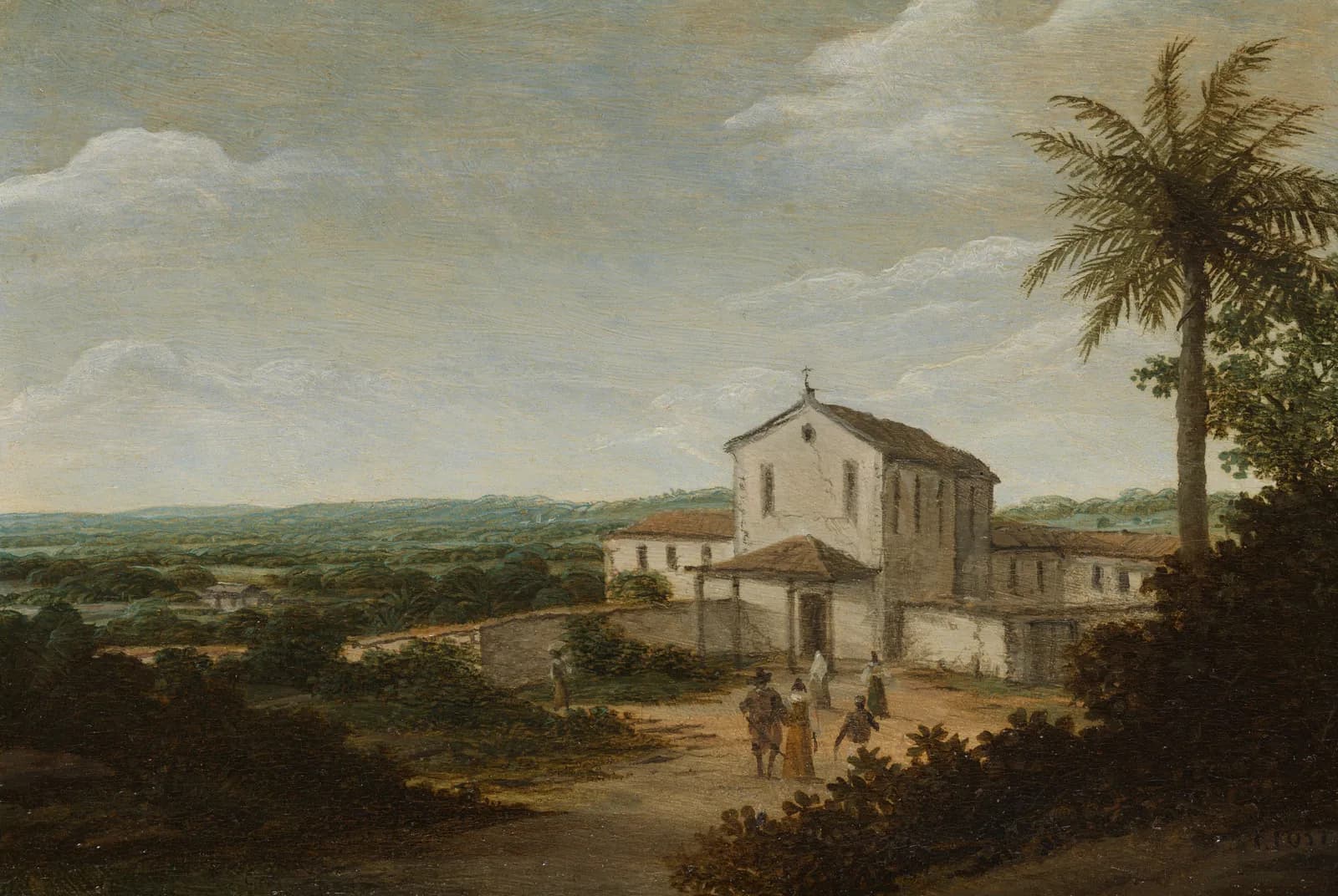 Landelijk tafereel met kerk – Frans Post