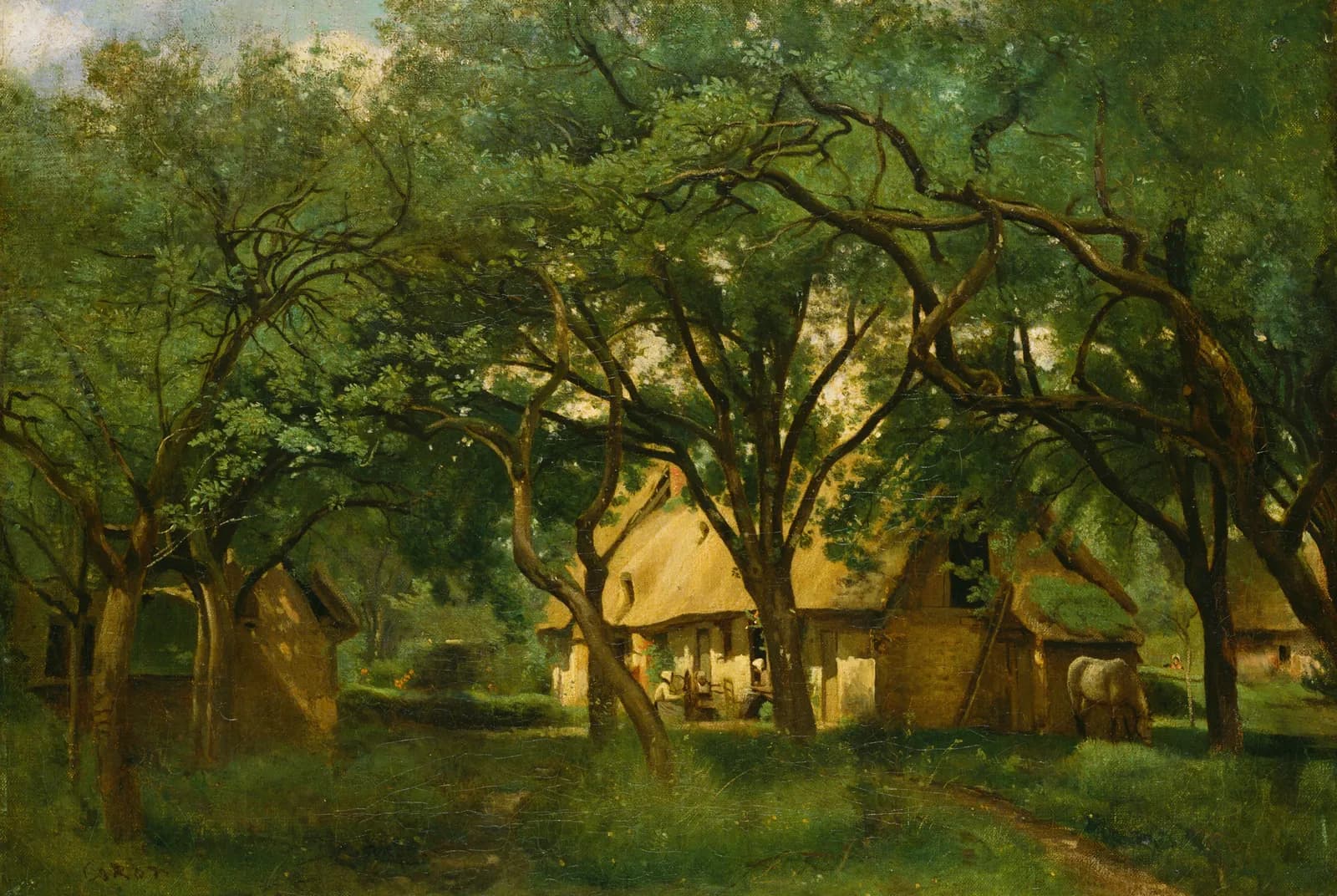 Landelijk tafereel onder de bomen – Jean-Baptiste-Camille Corot