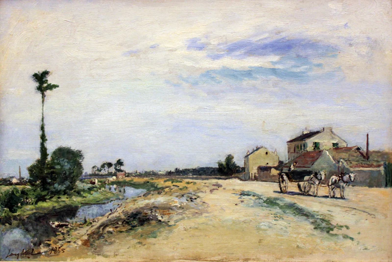 Landelijke weg met paard en wagen – Johan Barthold Jongkind