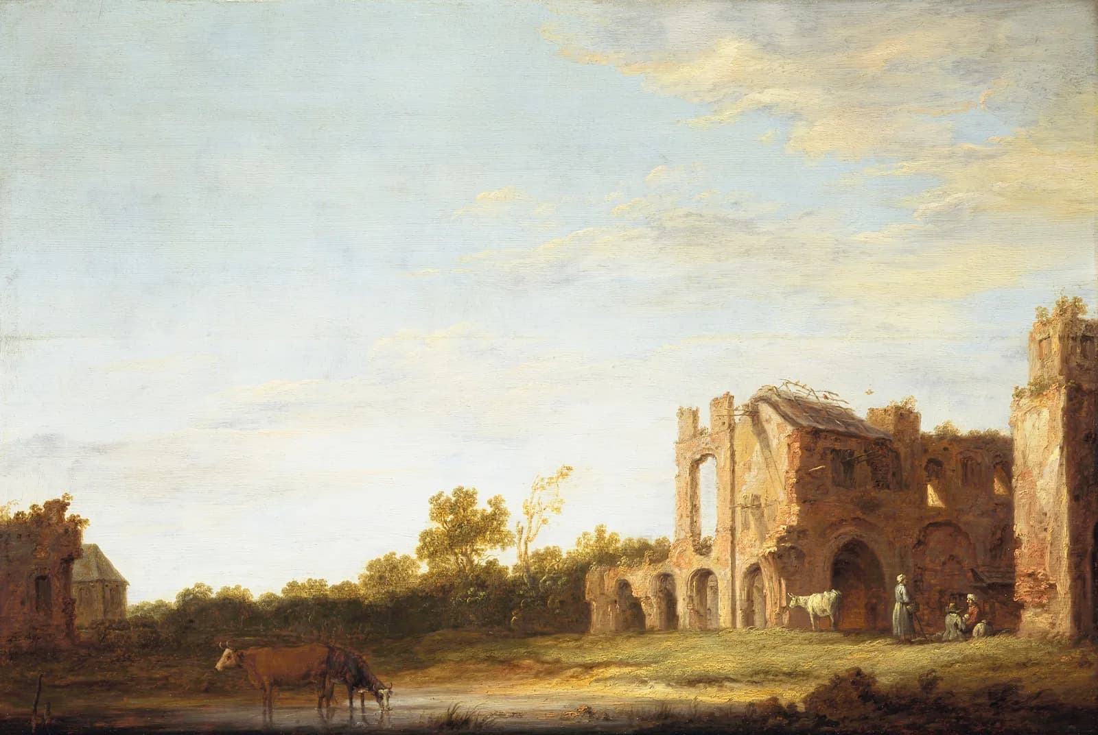 Landschap met de ruïne van de abdij van Rijnsburg – Aelbert Cuyp
