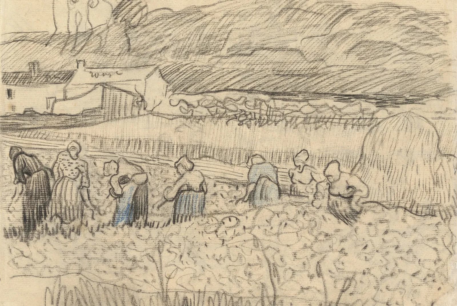 Landschap met oogstende boerinnen – Vincent van Gogh