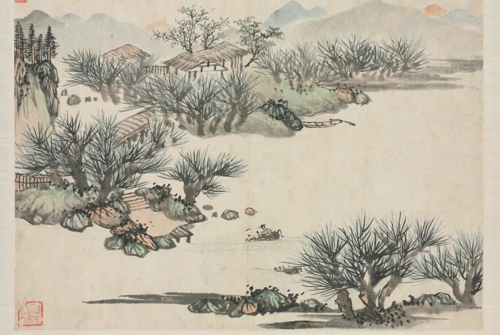 Landschapsalbum in verschillende stijlen, voorjaarsploegen – Zha Shibiao
