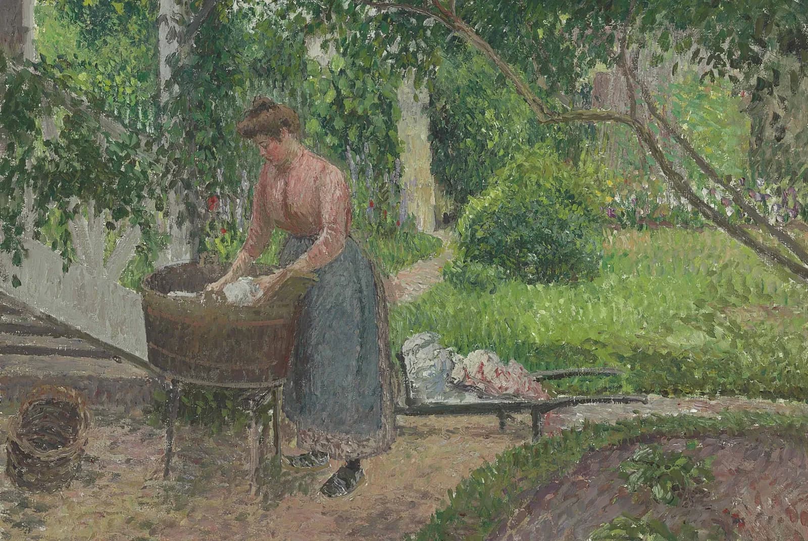 Wasvrouw in de tuin van Éragny – Camille Pissarro