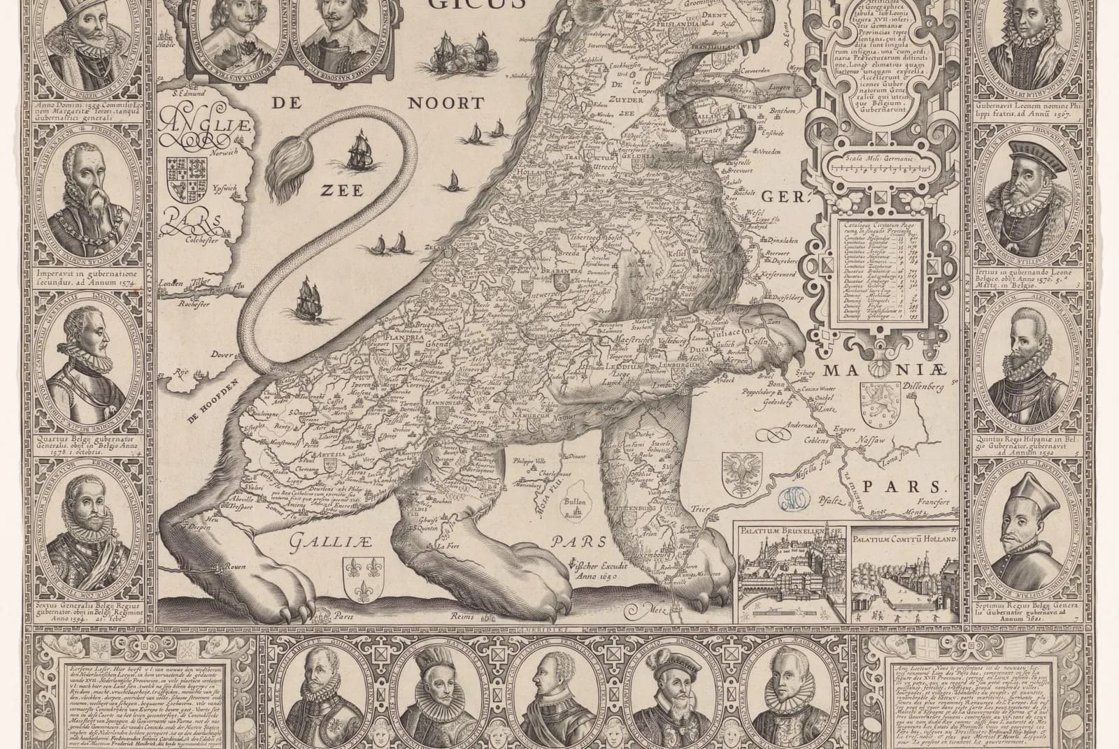 Leo Belgicus (1611) – Claes Jansz. Visscher