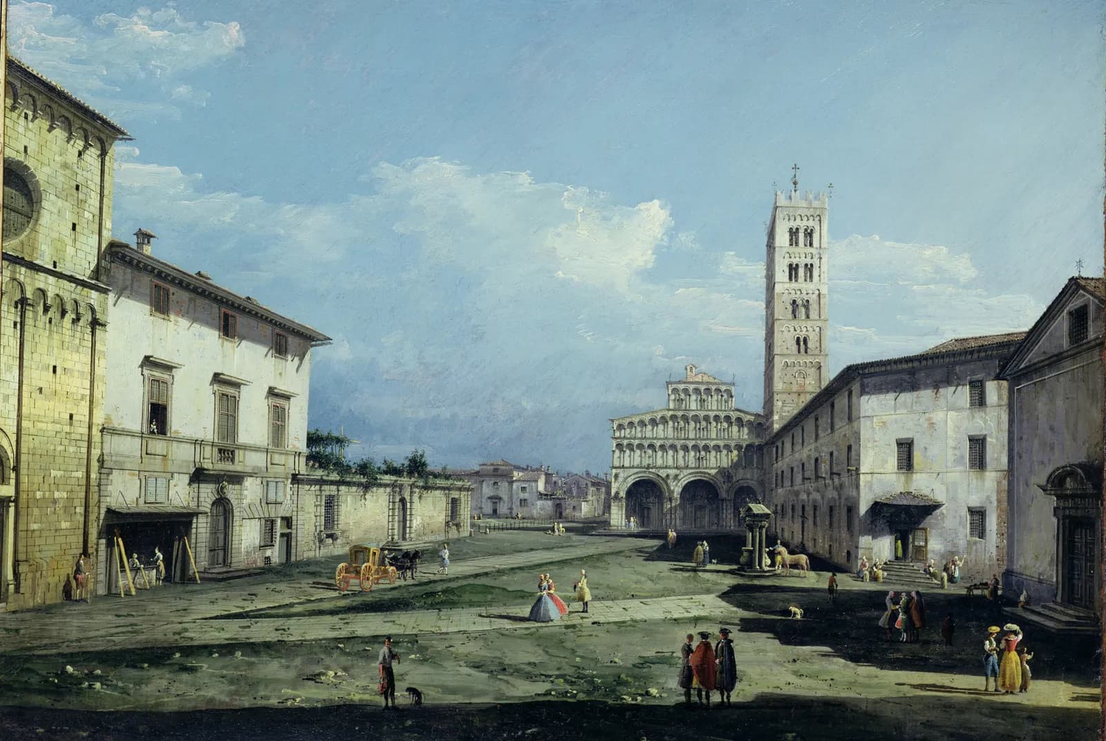 Levendig plein in Lucca – Bernardo Bellotto