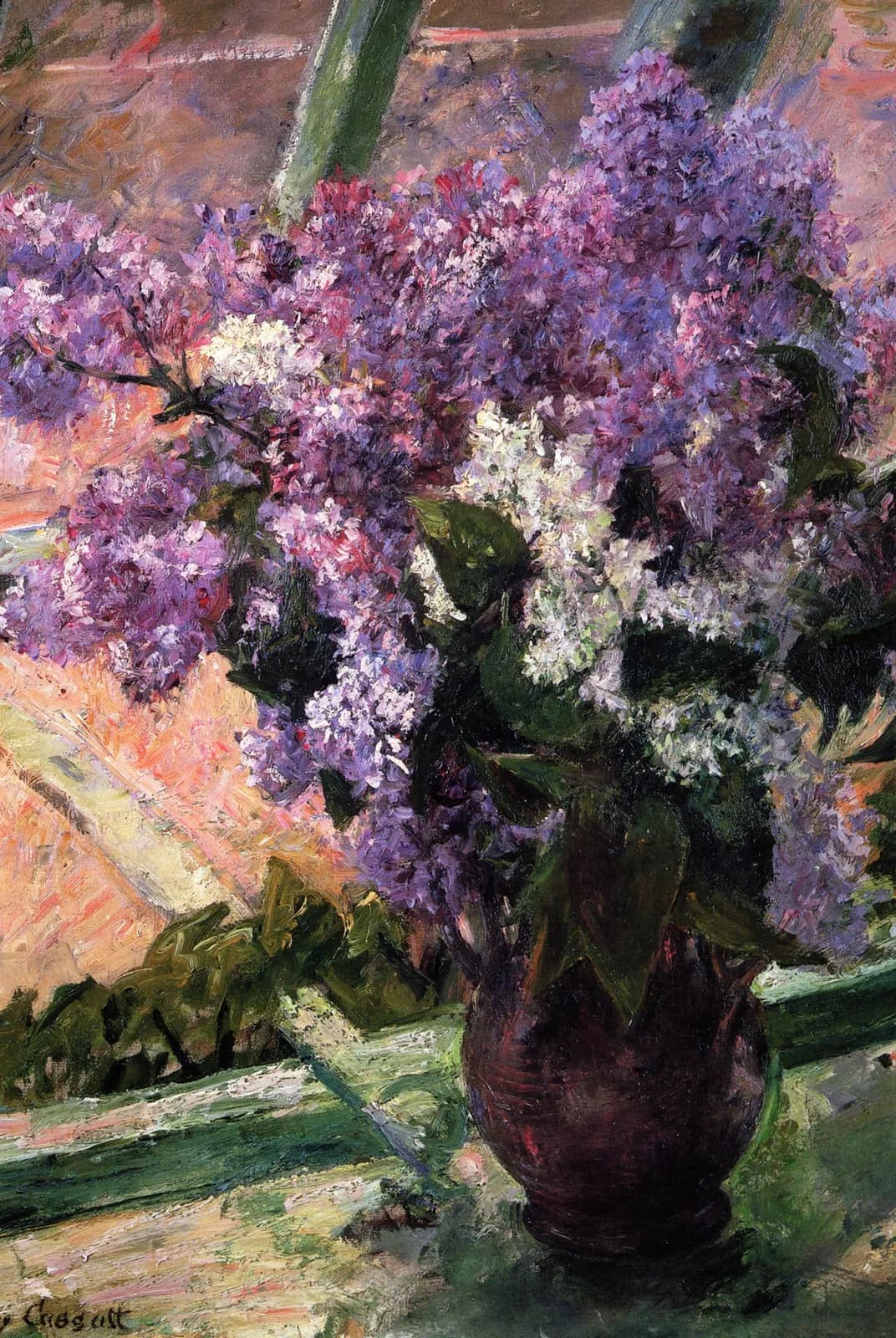 Lilacs in a Window (1880-83) – Mary Cassatt