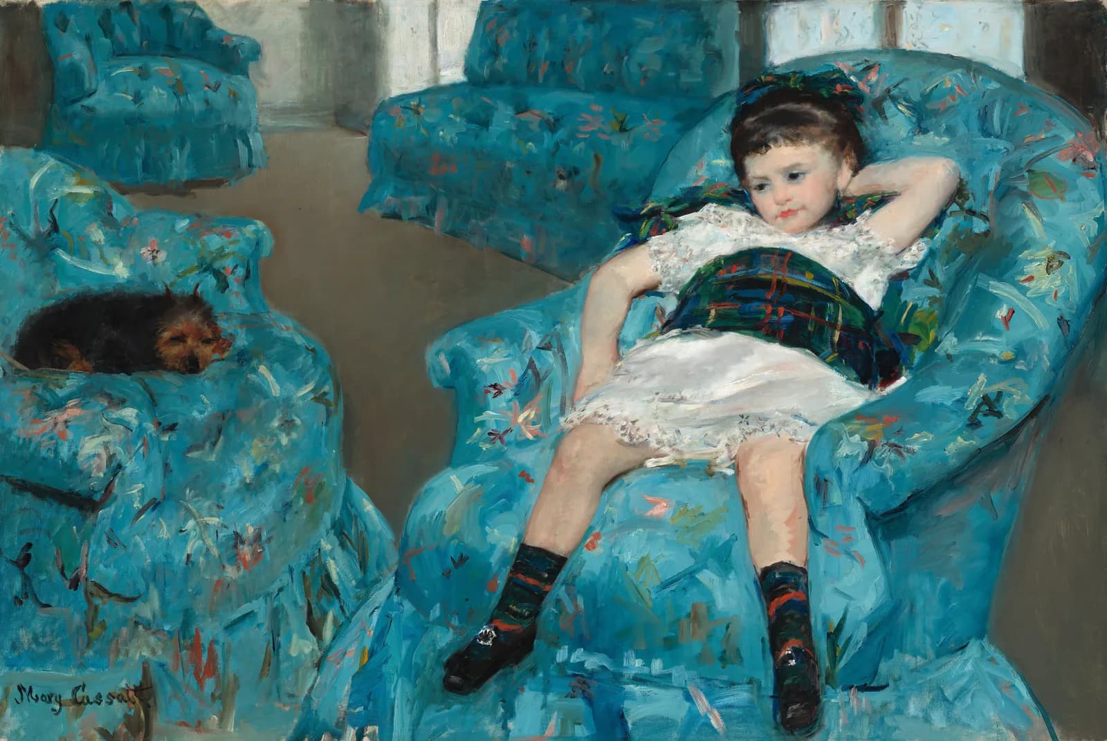 Little Girl in a Blue Armchair – Mary Cassatt
