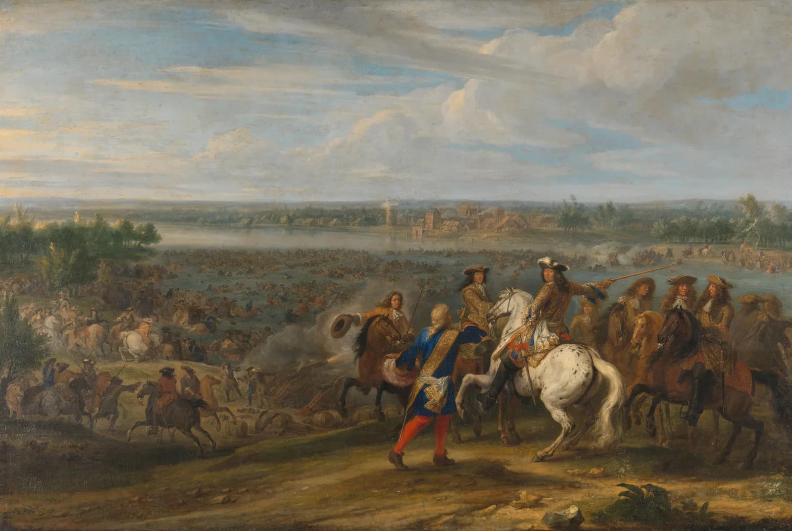 Lodewijk XIV trekt bij Lobith de Nederlanden binnen – Adam Frans van der Meulen